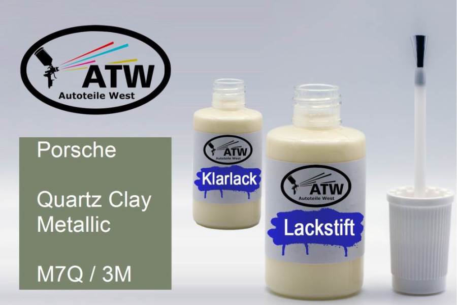 Porsche, Quartz Clay Metallic, M7Q / 3M: 20ml Lackstift + 20ml Klarlack - Set, von ATW Autoteile West.